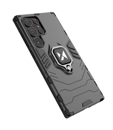Etui Ring Armor Czarny Samsung Galaxy S23 Ultra – Wytrzymała Ochrona