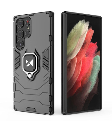 Etui Ring Armor Czarny Samsung Galaxy S23 Ultra – Wytrzymała Ochrona