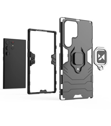 Etui Ring Armor Czarny Samsung Galaxy S23 Ultra – Wytrzymała Ochrona