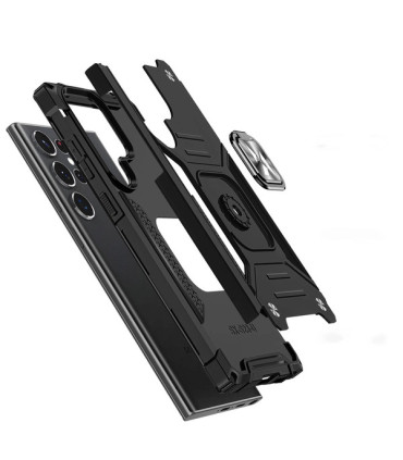 Etui Ring Armor Czarny Samsung Galaxy S23 Ultra – Wytrzymała Ochrona