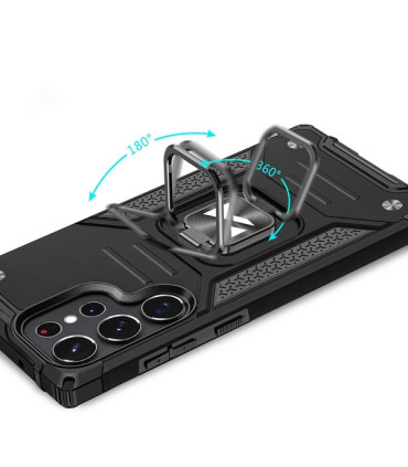 Etui Ring Armor Czarny Samsung Galaxy S23 Ultra – Wytrzymała Ochrona