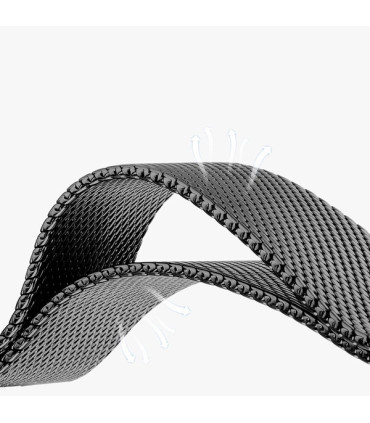 Pasek Milanese Pro Czarny Apple Watch 42/44/45/49 mm – Elegancja i Styl