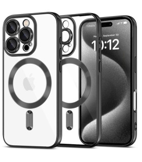 Etui MagFlex Przezroczysty/Czarny iPhone 16 Pro – Styl i Funkcjonalność