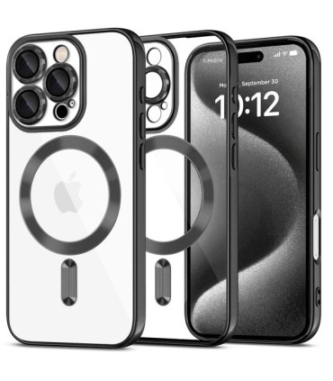 Etui MagFlex Przezroczysty/Czarny iPhone 16 Pro – Styl i Funkcjonalność