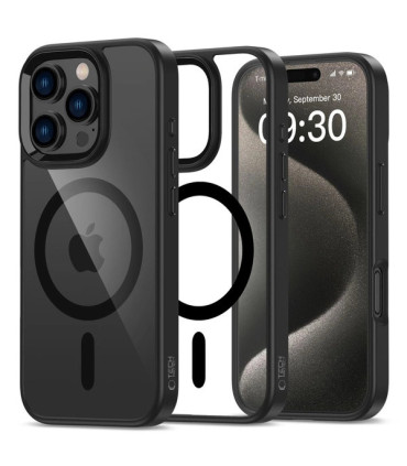 Etui MagMat Przezroczysty/Czarny iPhone 16 Pro – Matowa Elegancja