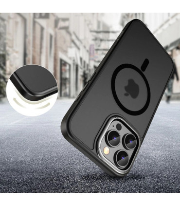 Etui MagEdge Przezroczysty/Czarny iPhone 16 Pro – Stylowa Ochrona