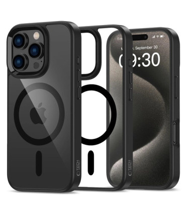 Etui MagMat Przezroczysty/Czarny iPhone 16 Pro – Matowa Elegancja