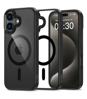 Etui MagMat Przezroczyste/Czarny iPhone 16 – Matowa Elegancja i Ochrona