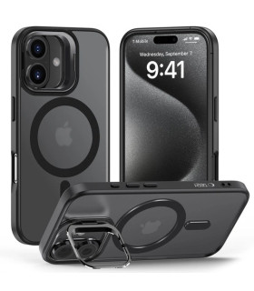 Etui MagStand Czarny iPhone 16 – Funkcjonalność i Styl