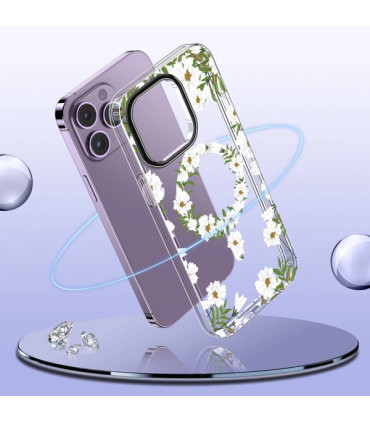 Etui MagMood kwiatowy iPhone 15 Pro styl i ochrona