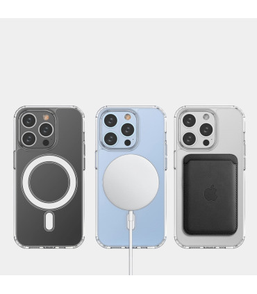 Etui Magnetic przezroczyste iPhone 15 Pro – styl i funkcjonalność