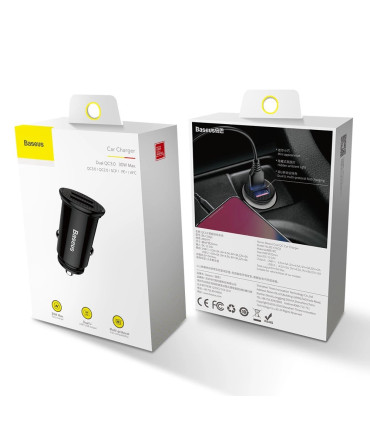 Ładowarka samochodowa Baseus 2x USB A 30W – szybkie ładowanie