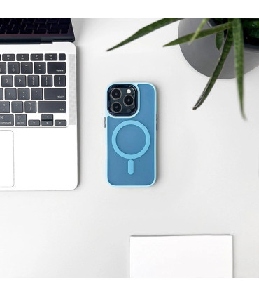 Etui Magnetic Collection iPhone 16 Plus – Jasnoniebieski Design