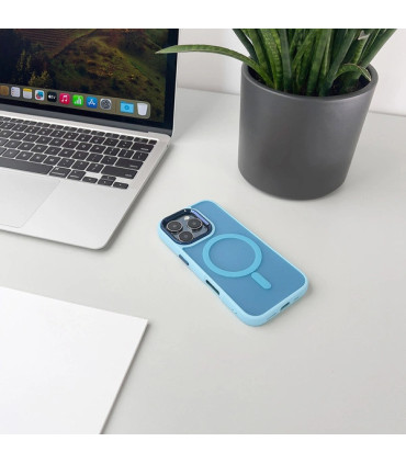 Etui Magnetic Collection iPhone 16 Plus – Jasnoniebieski Design