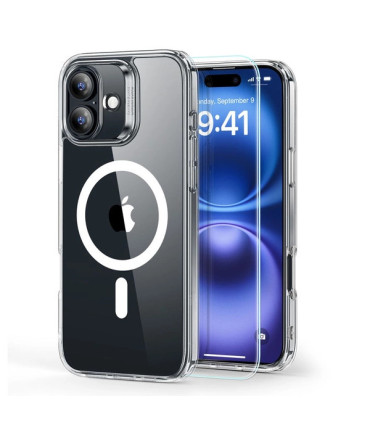 Etui ESR Halolock Przezroczyste + Szkło iPhone 16 Plus – Elegancka Ochrona