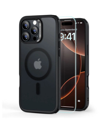 Etui ESR Halolock Przezroczyste z Czarną Ramką + Szkło iPhone 16 Pro Max