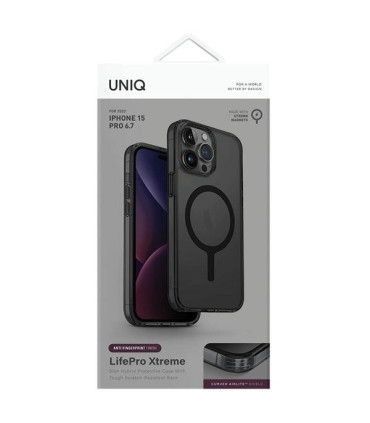 Etui UNIQ Magclick Czarny iPhone 15 Pro Max – Magnetyczna Ochrona