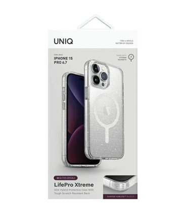 Etui UNIQ Magclick Przezroczysto-Srebrne iPhone 15 Pro Max – Magnetyczna Ochrona