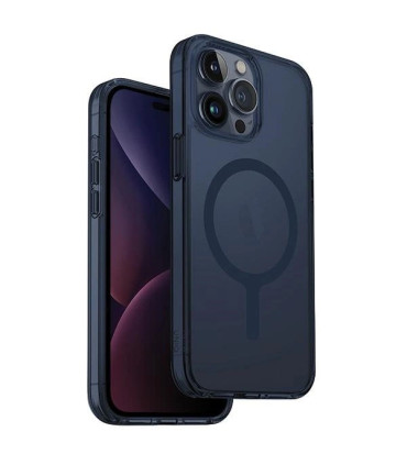 Etui UNIQ Magclick Ciemnoniebieskie iPhone 15 Pro Max – Magnetyczna Elegancja