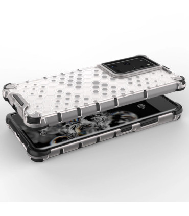 Etui Honeycomb Przezroczysty Samsung Galaxy S22 Ultra – Wytrzymałość i Elegancja