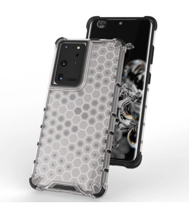 Etui Honeycomb Przezroczysty Samsung Galaxy S22 Ultra – Wytrzymałość i Elegancja