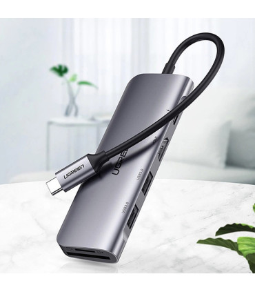 Adapter Ugreen Gray CM195 6w1 USB-C – HDMI i Więcej