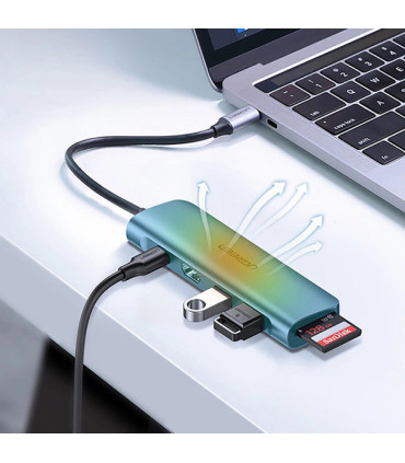 Adapter Ugreen Gray CM195 6w1 USB-C – HDMI i Więcej