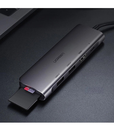 Adapter Ugreen Gray CM195 6w1 USB-C – HDMI i Więcej