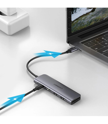 Adapter Ugreen Gray CM195 6w1 USB-C – HDMI i Więcej