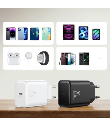 Ładowarka USB-C 20W PD Joyroom JR-TCF06 – Czarna, Szybkie Ładowanie