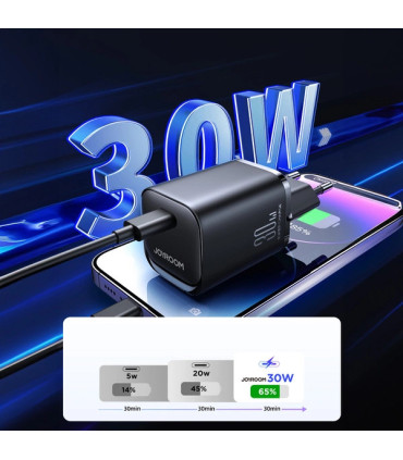 Ładowarka Sieciowa Joyroom JR-TCF07EU 30W – USB-C PD/QC, Czarna