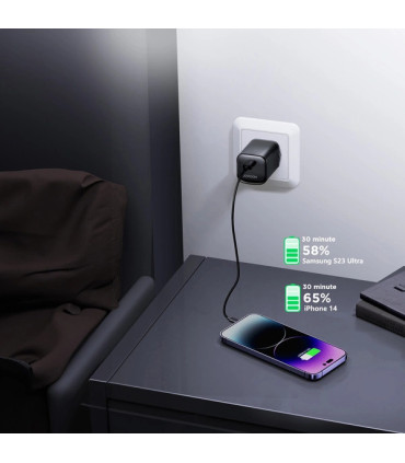 Ładowarka Sieciowa Joyroom JR-TCF07EU 30W – USB-C PD/QC, Czarna