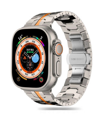 Bransoleta Tech-Protect Stainless Line Apple Watch 4-9 SE Ultra – Titanium Orange