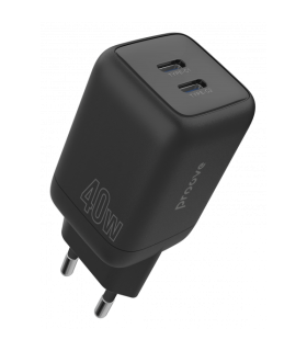 Ładowarka Ścienna Proove Silicone Power 40W (2x USB-C) – Czarna