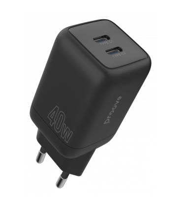 Ładowarka Ścienna Proove Silicone Power 40W (2x USB-C) – Czarna