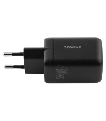 Ładowarka Ścienna Proove Silicone Power 40W (2x USB-C) – Czarna
