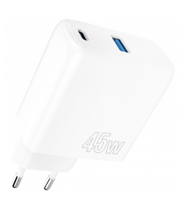 Ładowarka Proove Silicon Power 45W Plus – USB-C i USB, Biała