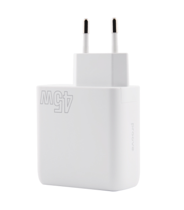 Ładowarka Proove Silicon Power 45W Plus – USB-C i USB, Biała