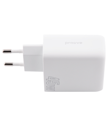 Ładowarka Proove Silicon Power 45W Plus – USB-C i USB, Biała