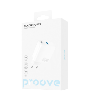 Ładowarka Proove Silicon Power 45W Plus – USB-C i USB, Biała