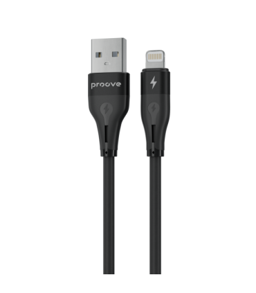 Kabel Proove USB-Lightning 2.4A – Silikon, Czarny, 1m