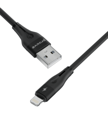 Kabel Proove USB-Lightning 2.4A – Silikon, Czarny, 1m