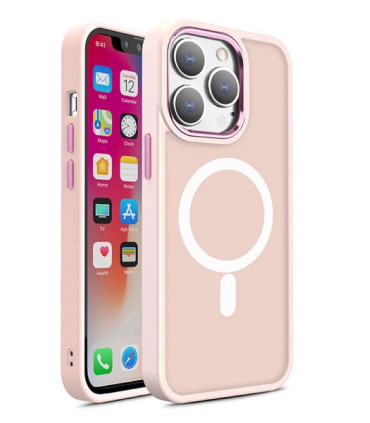Magnetyczne etui MagSafe Color Matte Case do iPhone 15 Różowe