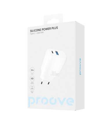 Ładowarka Proove Silicon Power 30W Plus (Type-C + USB) Biała