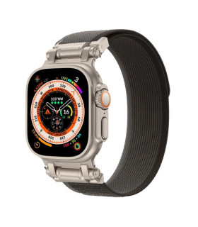 Pasek Nylon Black/Orange – Apple Watch 42–49 mm