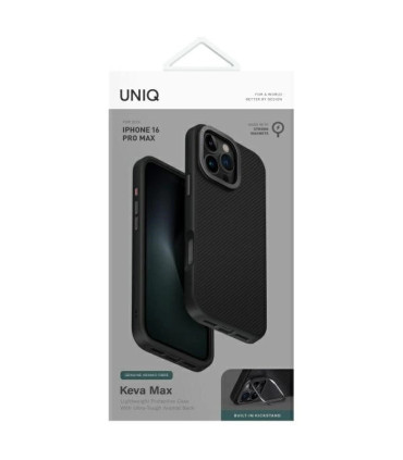 Etui UNIQ Keva Max iPhone 16 Pro Max – Czarne, MagSafe