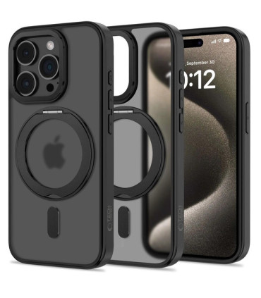 Etui Tech-Protect MagRing iPhone 15 Pro – Czarne, MagSafe, Podstawka