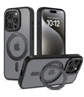 Etui Tech-Protect MagRing iPhone 15 Pro – Czarne, MagSafe, Podstawka