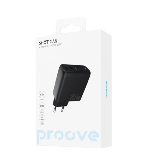 Ładowarka Proove Shot GaN 67W – 2x Type-C + USB, Szybkie Ładowanie