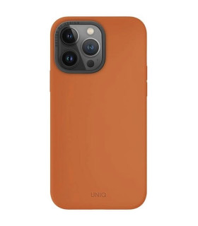 Etui UNIQ Lino Hue iPhone 15 Pro Max – Pomarańczowe, MagSafe